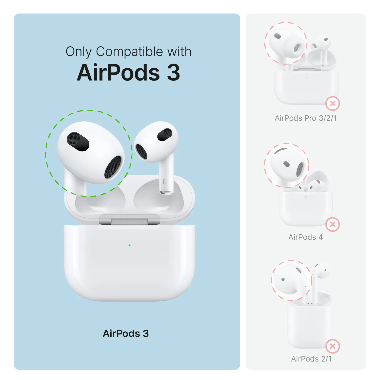 AirPods (Gen 3) - 330ft Waterproof Total Protection Case + Carabiner