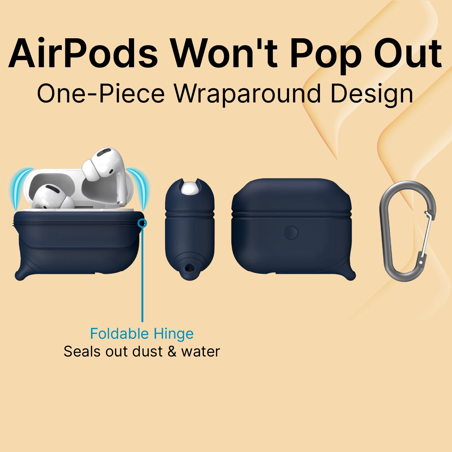 AirPods Pro (Gen 2/1) - Waterproof Case + Carabiner