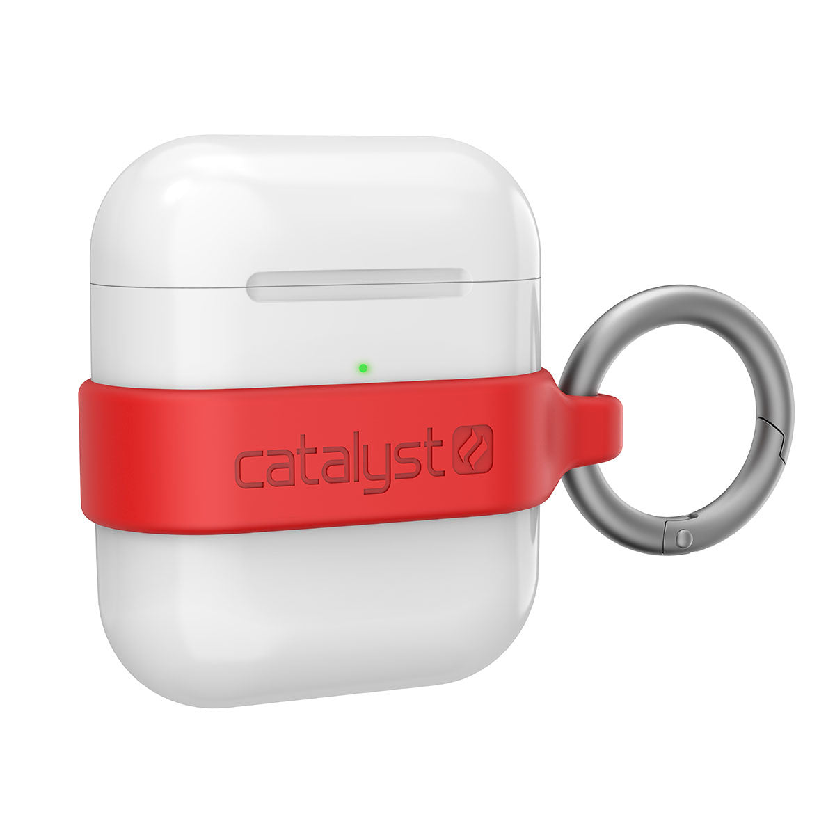 catalyst airpods gen 2 1 loop carabiner flame red with airpods