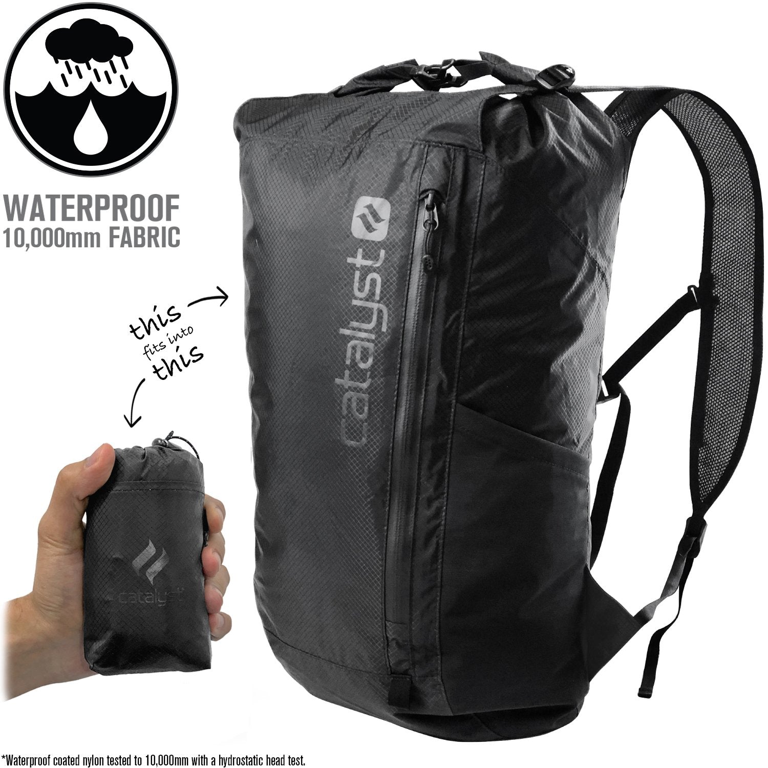 Waterproof store backpack foldable