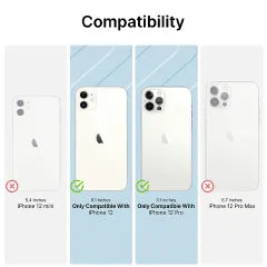 Catalyst Case US's Influence Case fits 6.1-inch iPhone 12/12 Pro (Drop Proof, wireless charging supported ✔ï¸), but not 5.4-inch 12 mini or 6.7-inch Pro Max (âŒ).