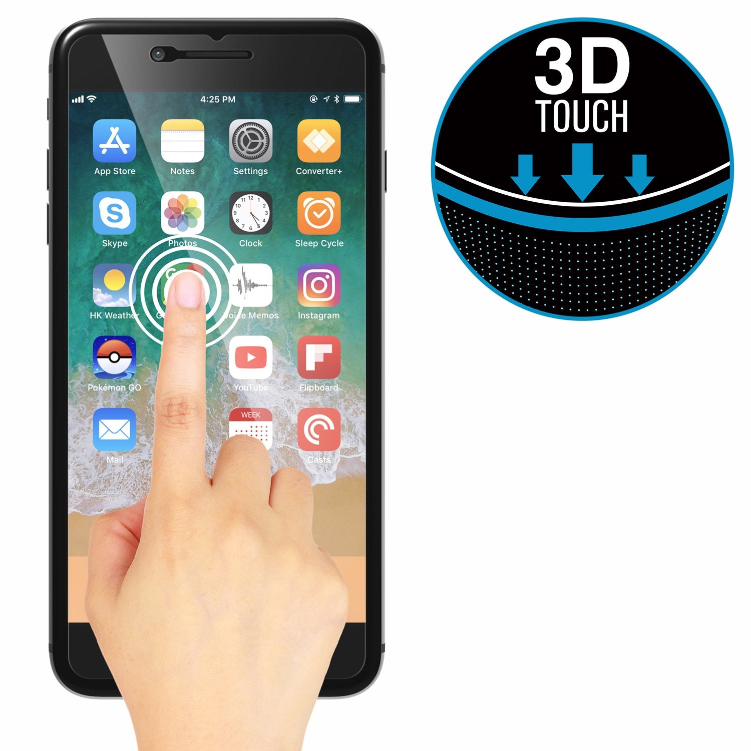 Tempered Glass Screen Protector for iPhone 8 Plus
