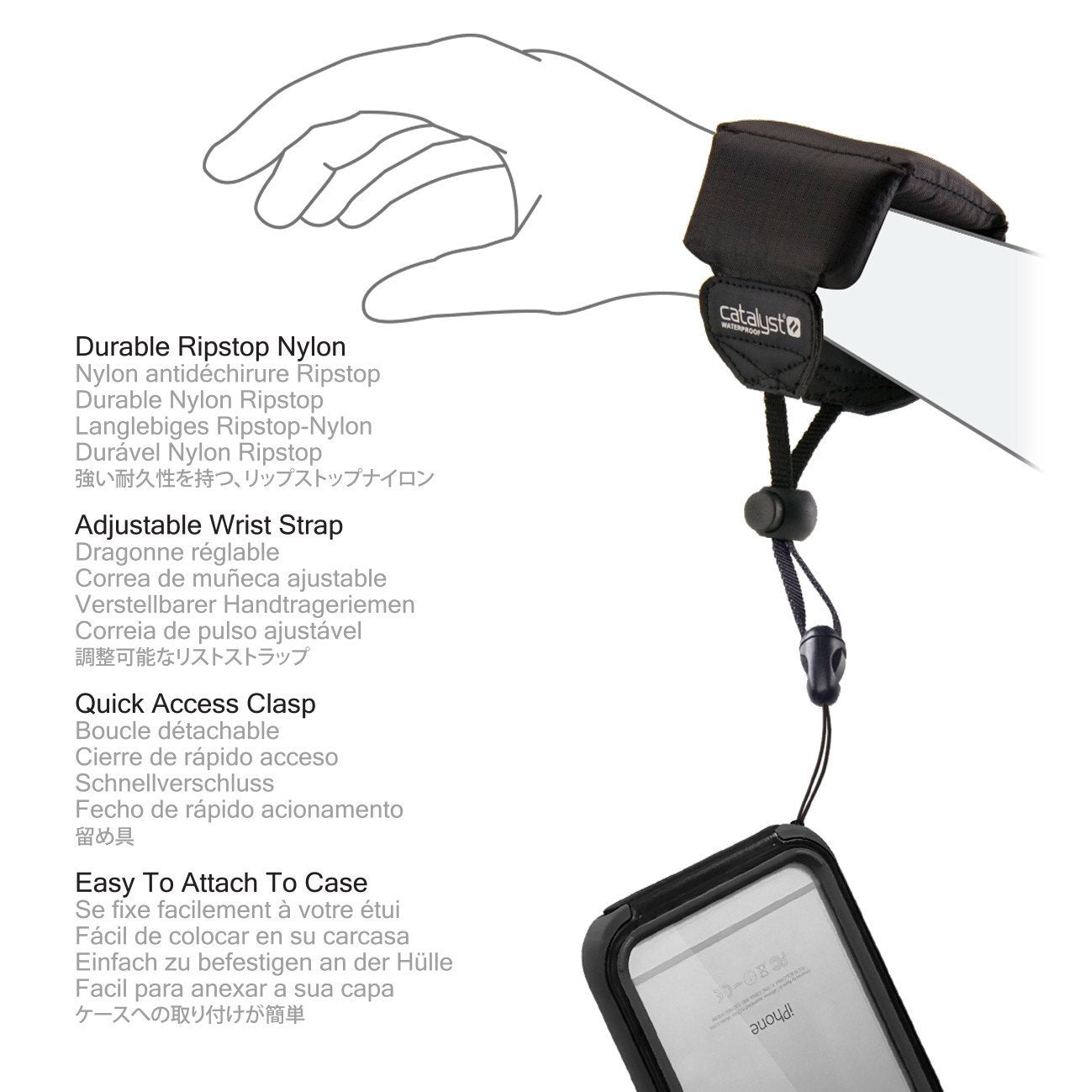 Floating Lanyard for Catalyst iPhone Case - Stealth Black