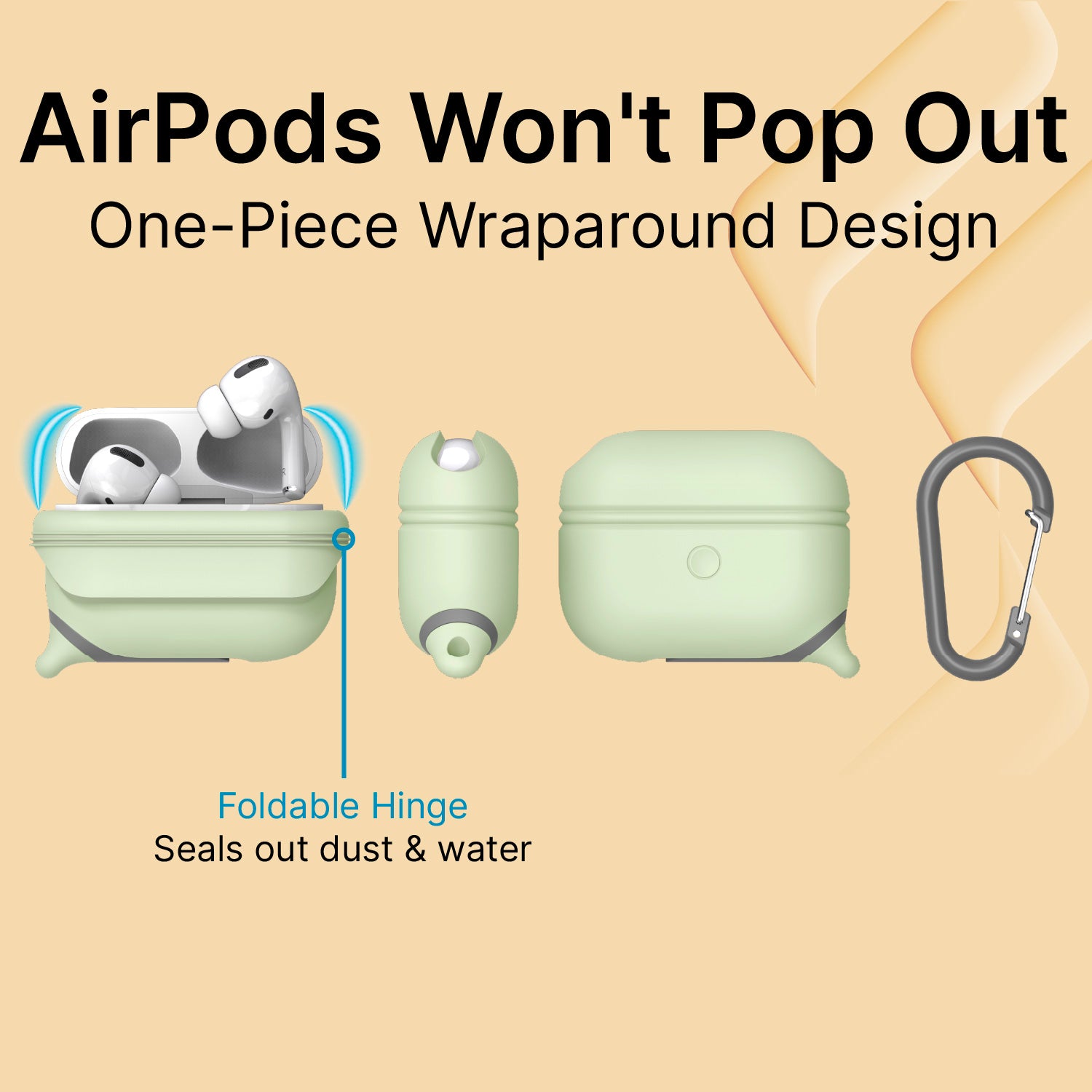 AirPods Pro (Gen 3/2/1) - Waterproof Case + Carabiner