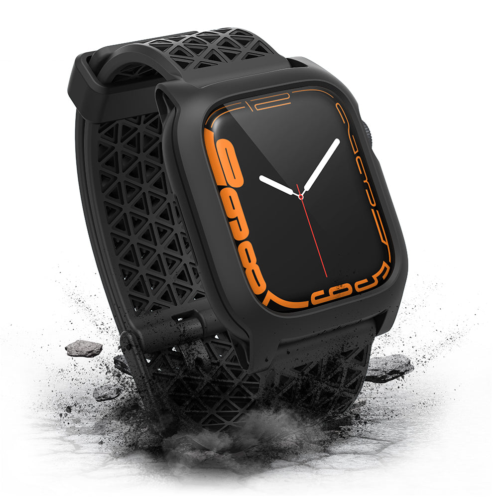 Catalyst Active Defense Silicone Case and Sport Band for 45mm Apple Watch Series 8 7 Stealth Black