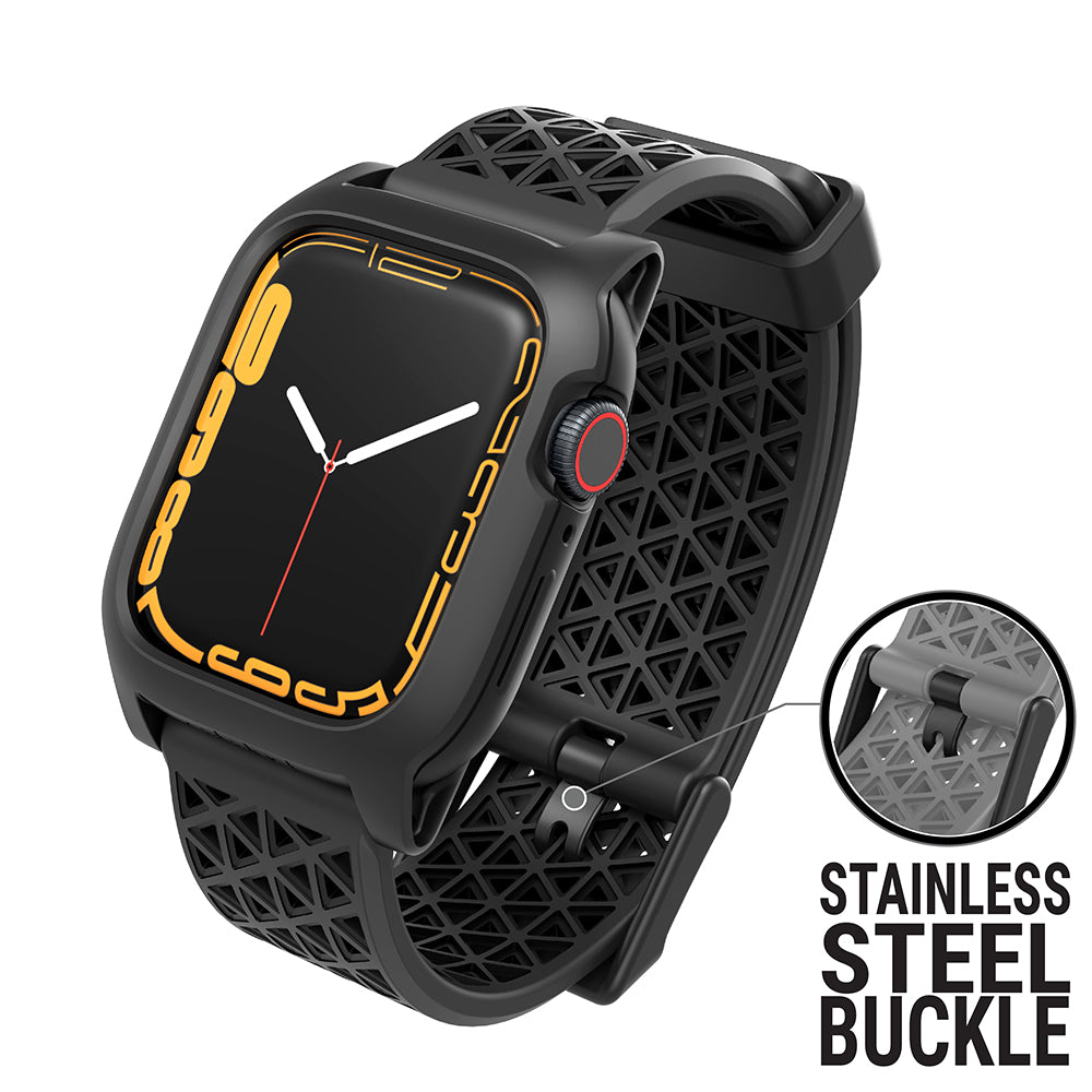  Waterproof case for Apple Watch 42mm Series 2 & 3 with Premium  Soft Silicone - Resistant [Rugged Protective case], Stealth Black : Cell  Phones & Accessories