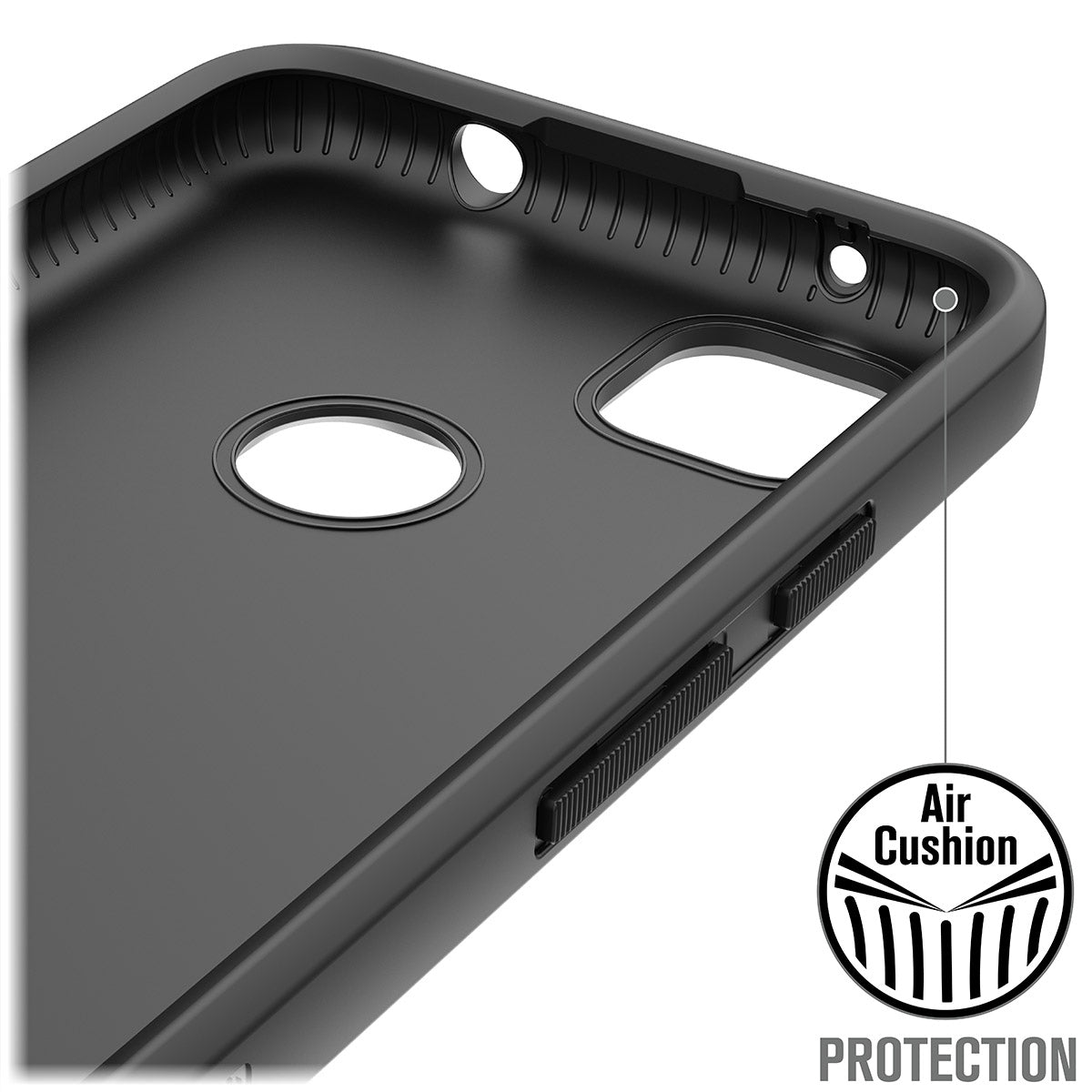 Catalyst google pixel 4a not compatible with pixel 4a 5g impact protection case showing the inner side of the back cover text reads air cushion protection