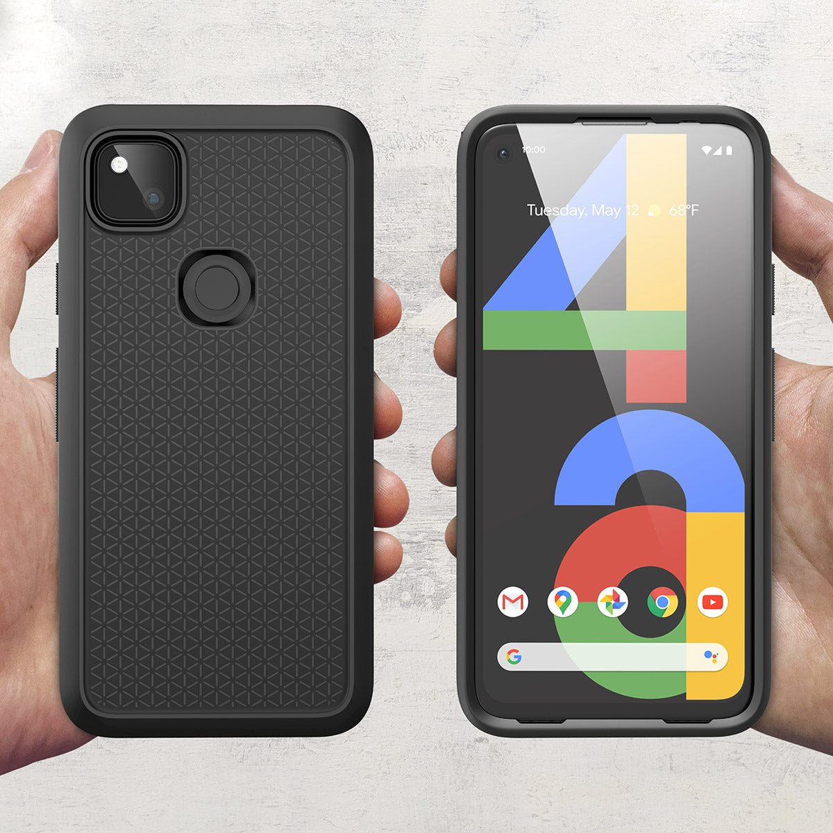 : Catalyst google pixel 4a not compatible with pixel 4a 5g impact protection case showing front and back view of the case