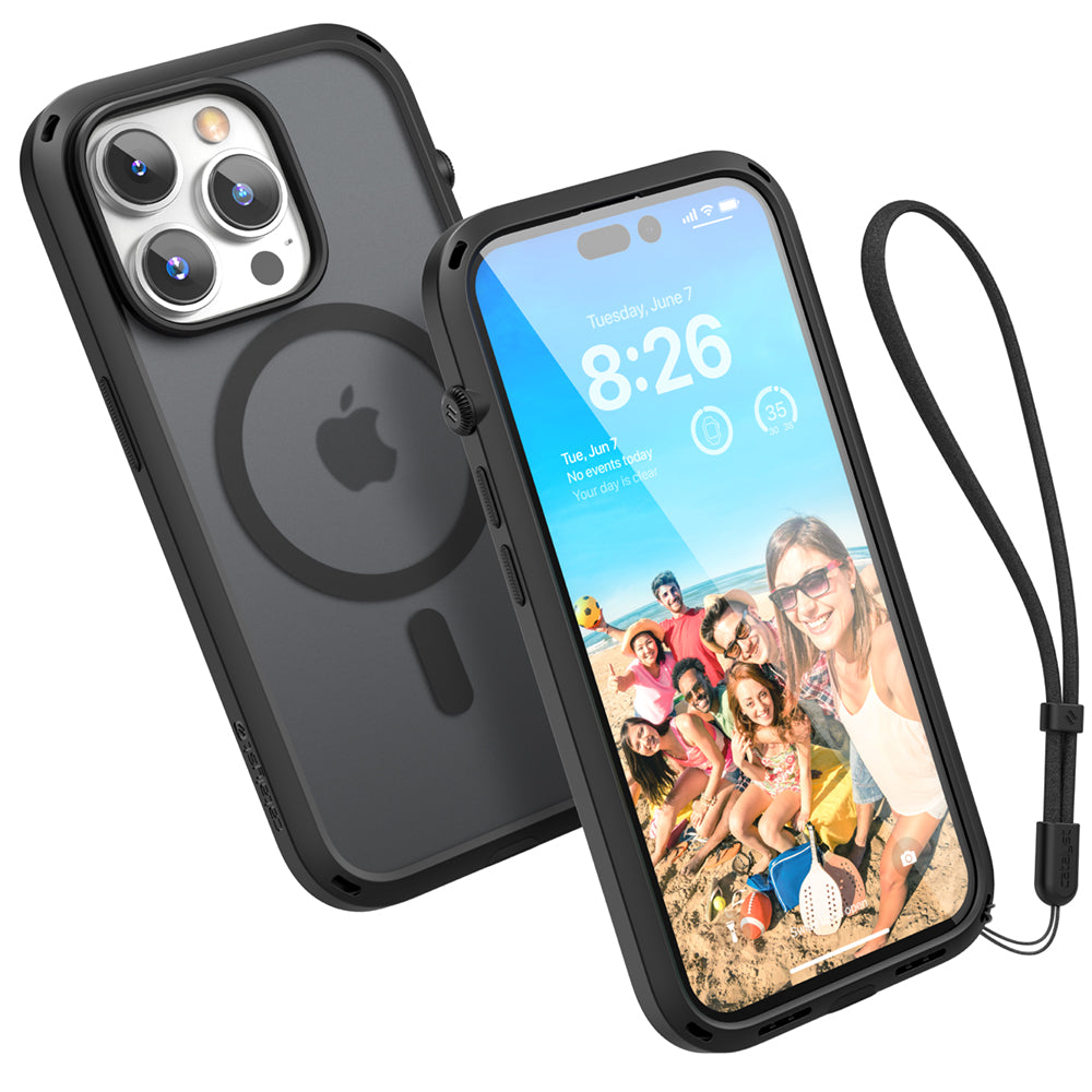 Catalyst Influence iPhone 14 Pro Max Case, MagSafe Compatible, Drop Proof, Fingerprint Resistant, 30% Louder Audio, Lanyard - Stealth Black