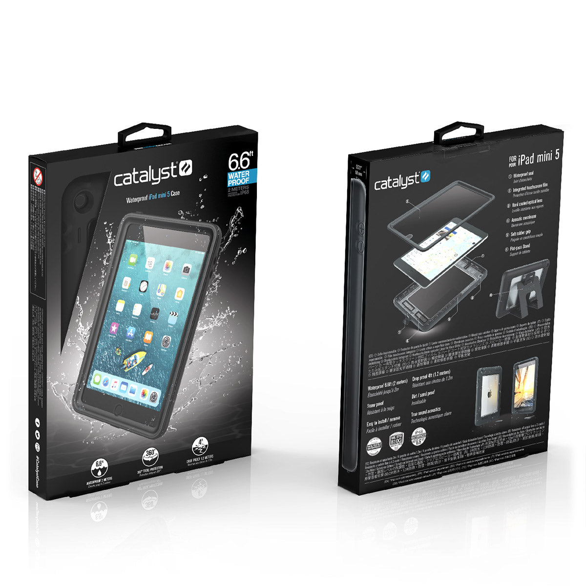 Catalyst waterproof case for ipad mini 5 black front and back packaging