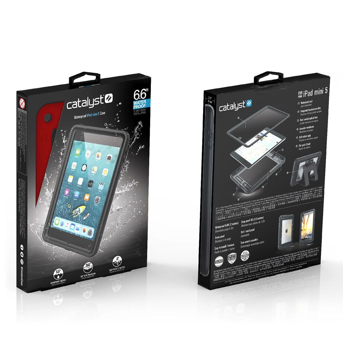 Catalyst waterproof case for ipad mini 5 red front and back packaging  